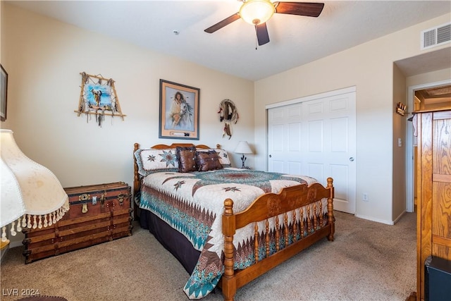 3550 Bay Sands Dr Unit 2082, Laughlin, NV 89029 - carpeted bedroom with a closet, ceiling fan, and baseboards