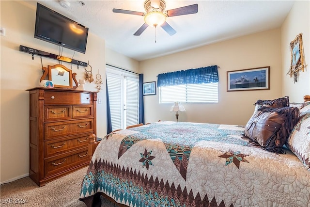 3550 Bay Sands Dr Unit 2082, Laughlin, NV 89029 - bedroom with light colored carpet and ceiling fan