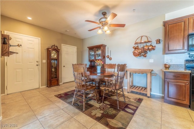 3550 Bay Sands Dr Unit 2082, Laughlin, NV 89029 - dining space with light tile patterned floors, a ceiling fan, baseboards, and recessed lighting