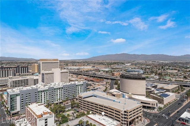 aerial view with a mountain view