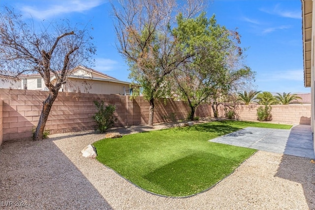 view of yard with a patio area