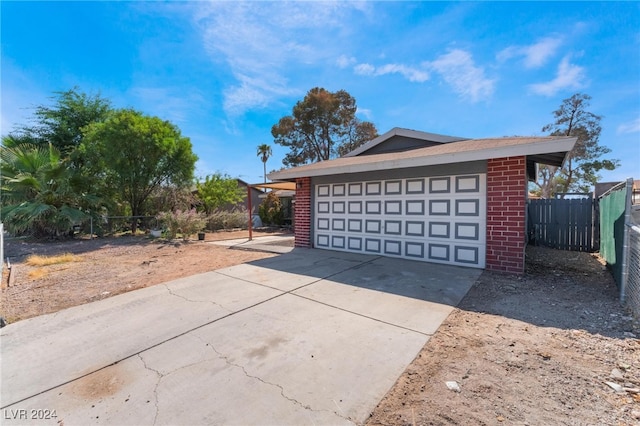 view of garage