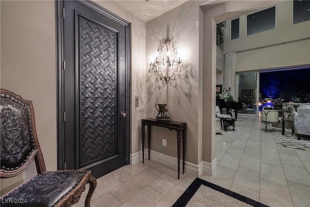 view of tiled entrance foyer