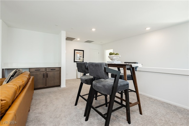 view of carpeted dining room