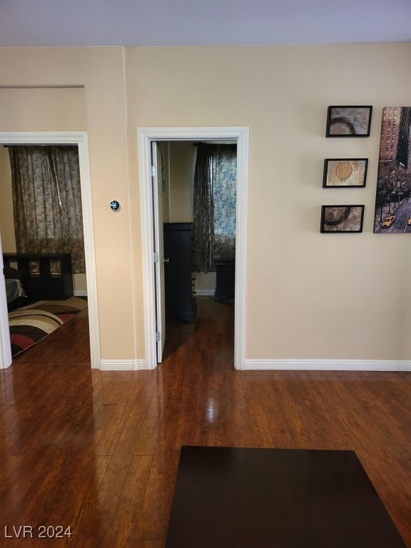 hall featuring dark hardwood / wood-style floors