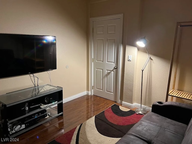 living room with wood-type flooring