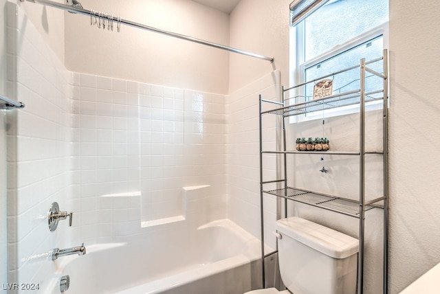 full bathroom featuring shower / bathing tub combination and toilet