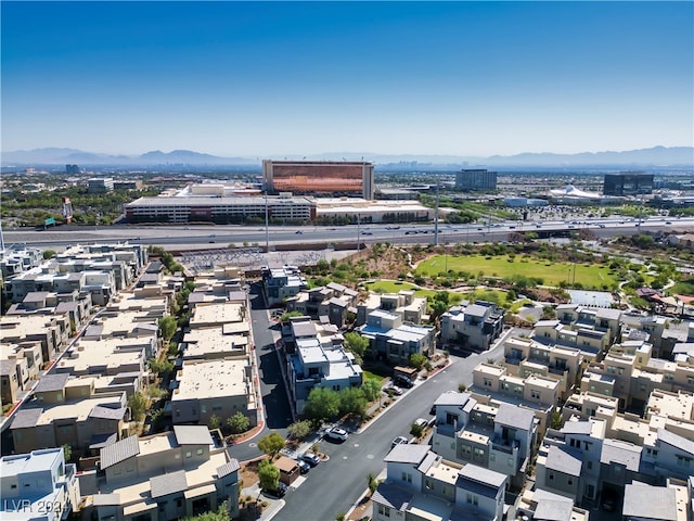 aerial view featuring a mountain view