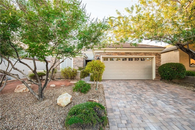 view of front of house with a garage