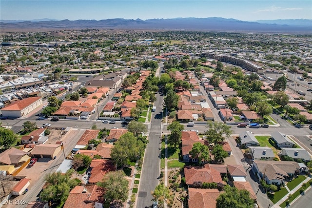 drone / aerial view with a mountain view