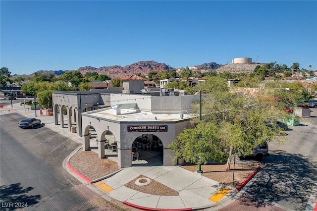 exterior space featuring a mountain view