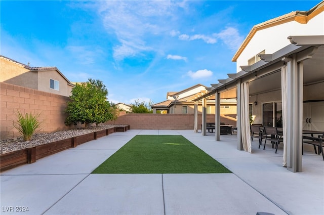 view of yard featuring a patio area