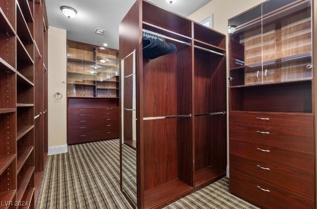 spacious closet with carpet flooring