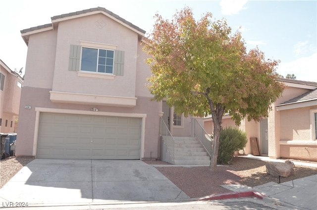 view of front of house with a garage