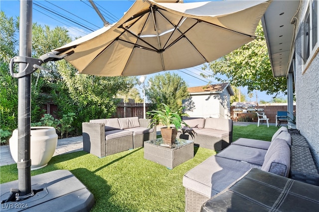 view of patio / terrace with an outdoor hangout area