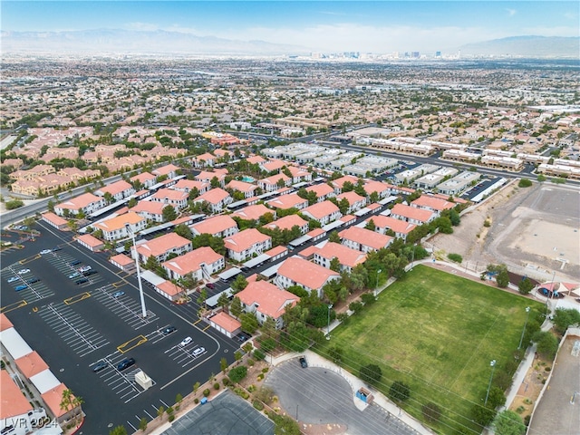 bird's eye view featuring a mountain view