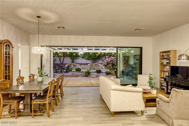 interior space with light hardwood / wood-style flooring