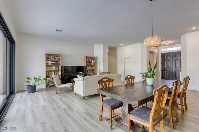 dining area featuring light hardwood / wood-style flooring