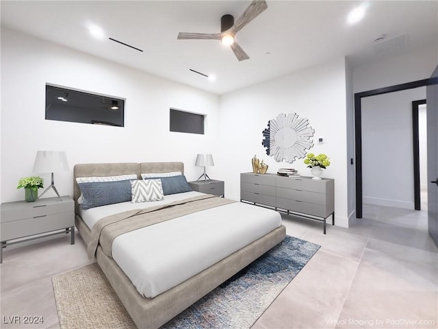 bedroom with a ceiling fan