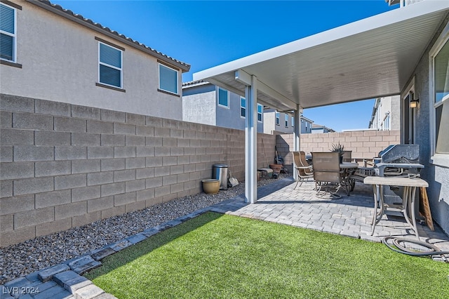 view of yard featuring a patio area