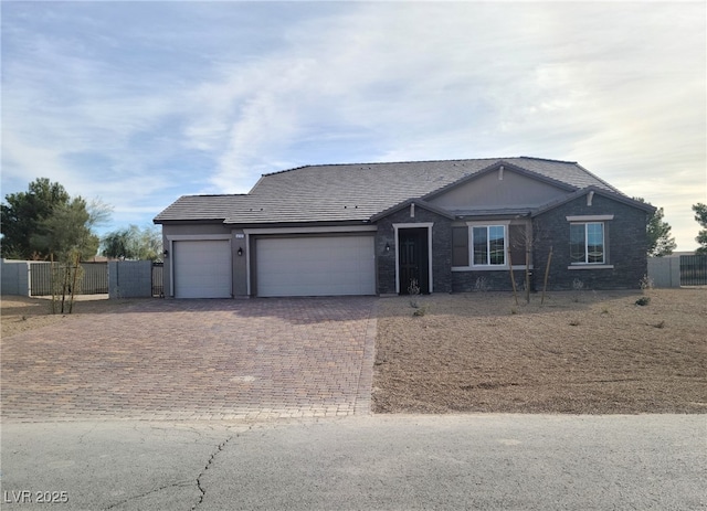 view of front of home with a garage