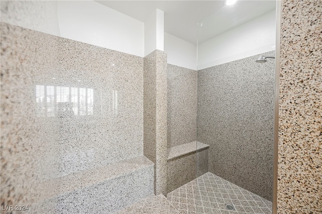 bathroom featuring walk in shower