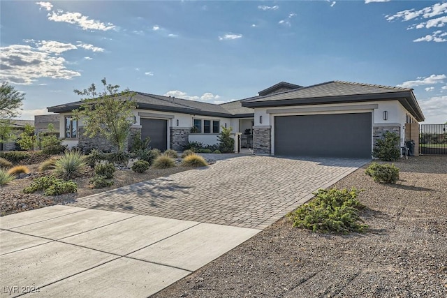 view of front of house with a garage