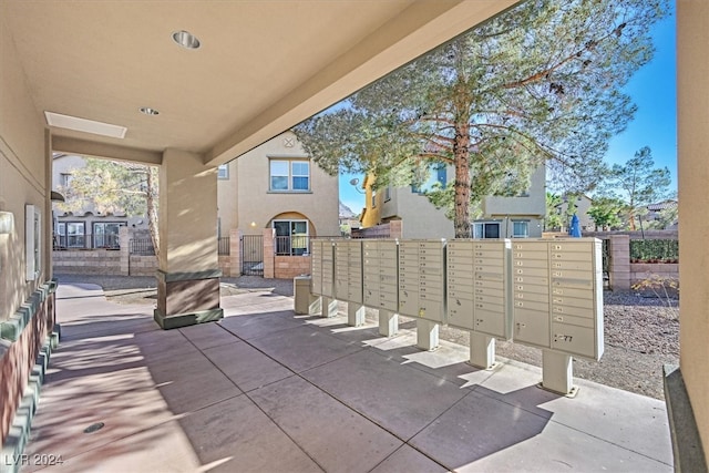 view of patio / terrace with mail boxes