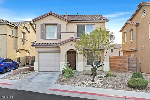 view of front of house with a garage