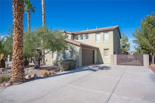 view of front of house with a garage