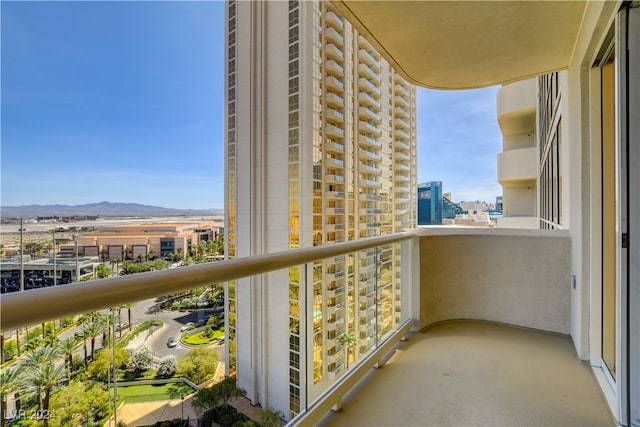 balcony with a mountain view