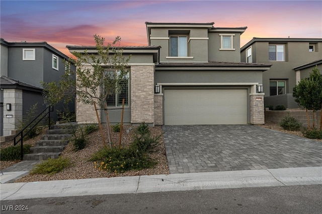 view of front facade with a garage