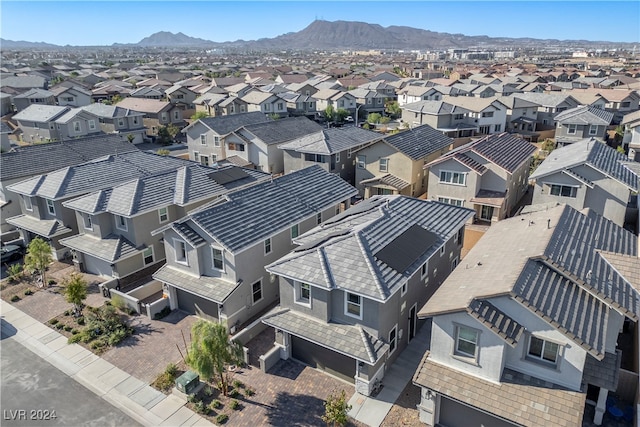 bird's eye view with a mountain view