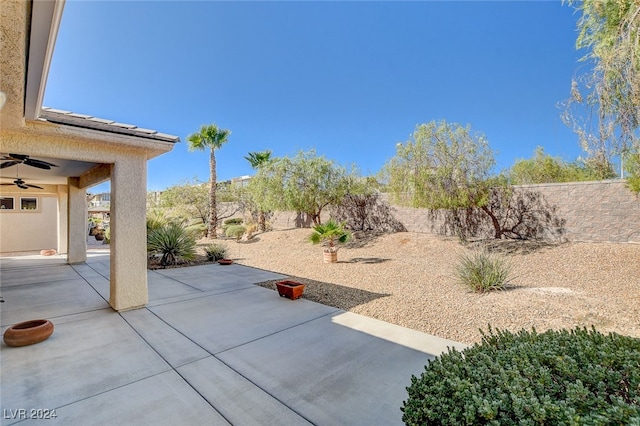 view of patio / terrace with ceiling fan