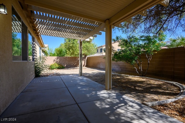 view of patio with a pergola