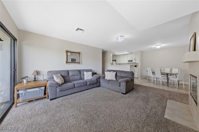 view of carpeted living room