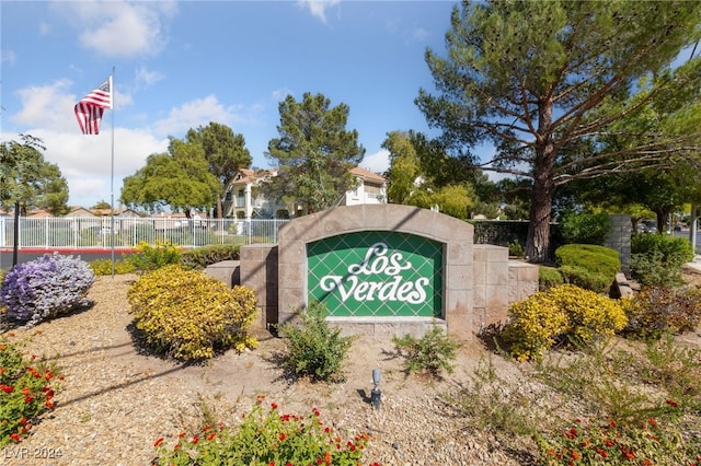 view of community sign