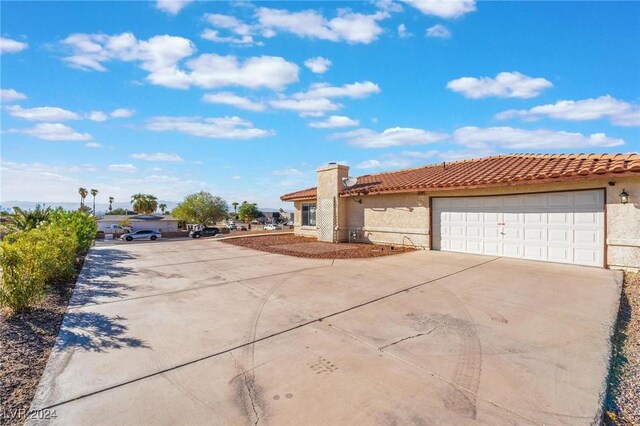 exterior space featuring a garage