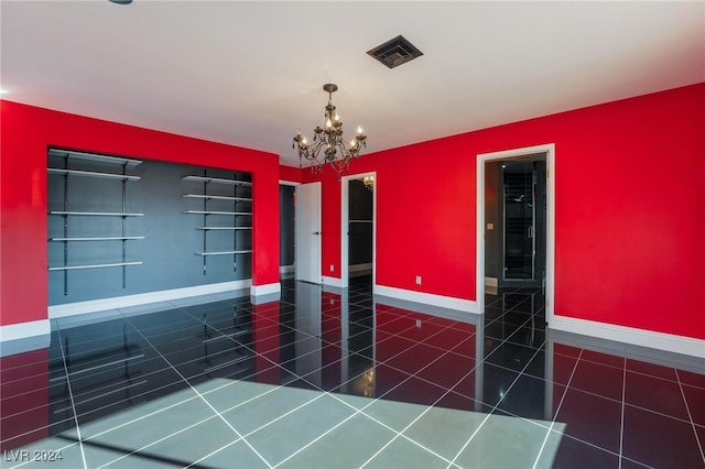 interior space featuring an inviting chandelier