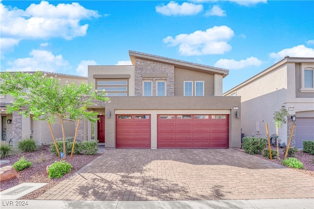 view of front of house with a garage