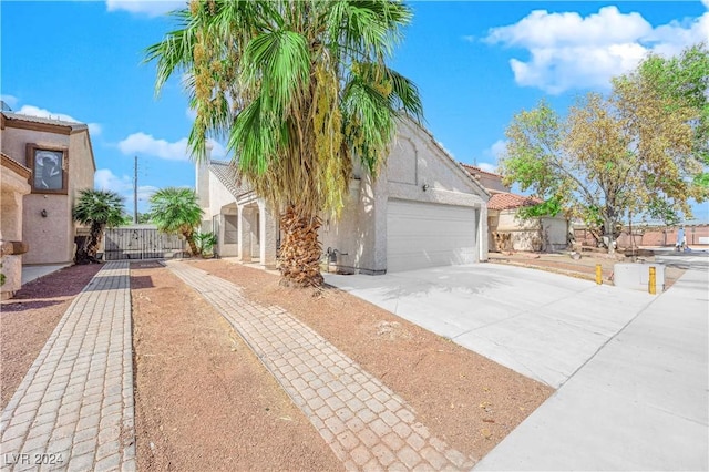 exterior space featuring a garage