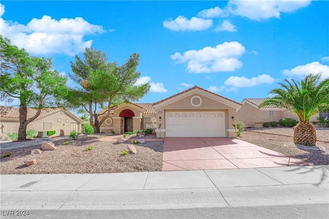 view of front of house with a garage