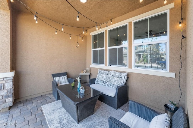 view of patio with an outdoor living space