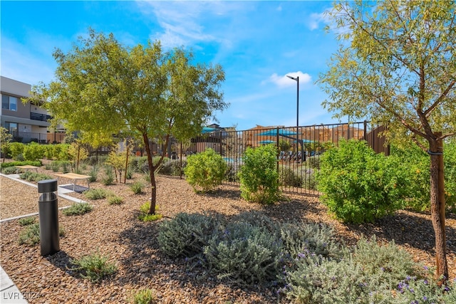 view of home's community with fence