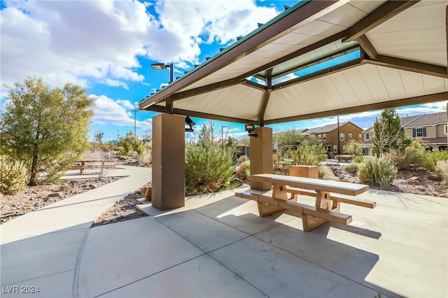 view of patio / terrace featuring a gazebo