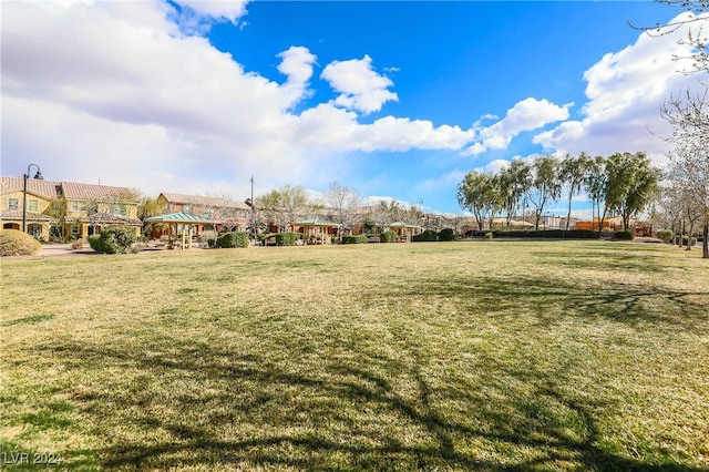 view of yard featuring a gazebo