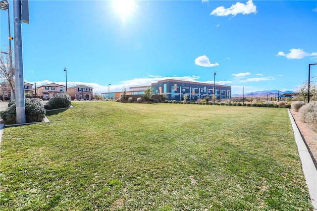 view of community featuring a lawn