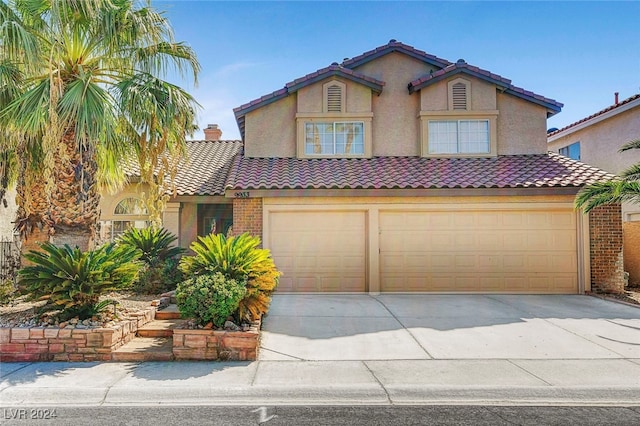 view of front of house with a garage