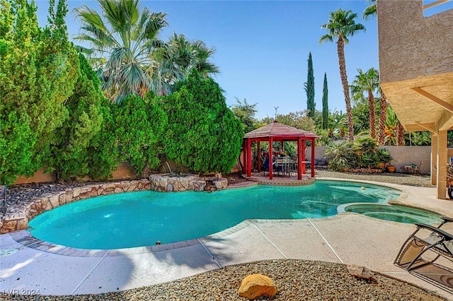 view of pool featuring a gazebo