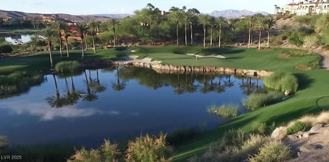 property view of water with golf course view